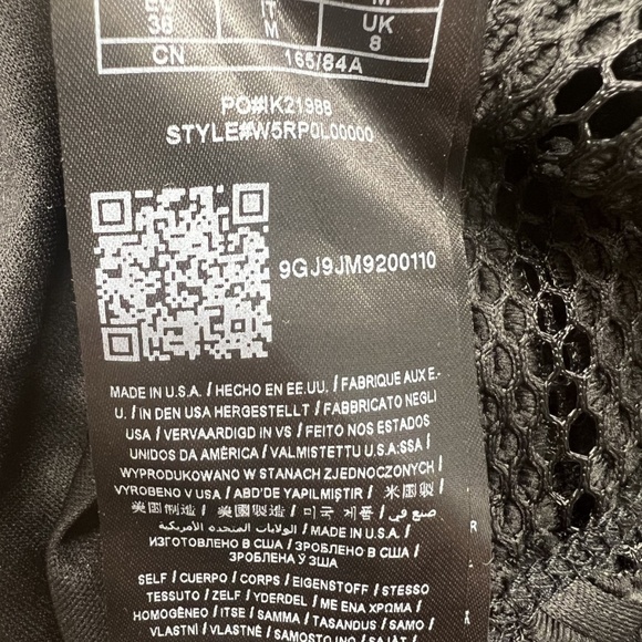 Guess Top Womens Medium Black Matilda Shadow Mesh Peplum Sleeveless Fitted USA - Picture 7 of 12